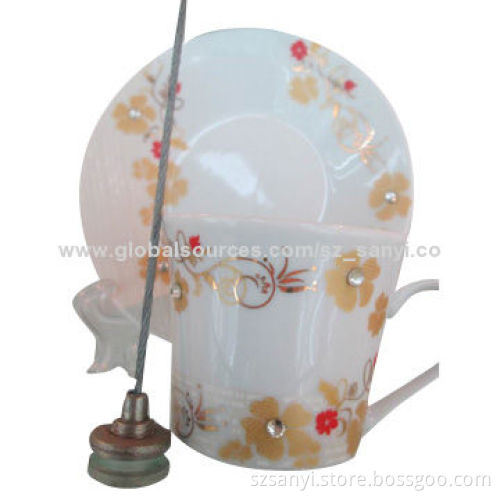 12-piece Porcelain Coffee Cup and Saucer Set with Stone Design